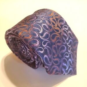 Serica Elite Necktie Purple Geometric Pattern Silk Neck Tie